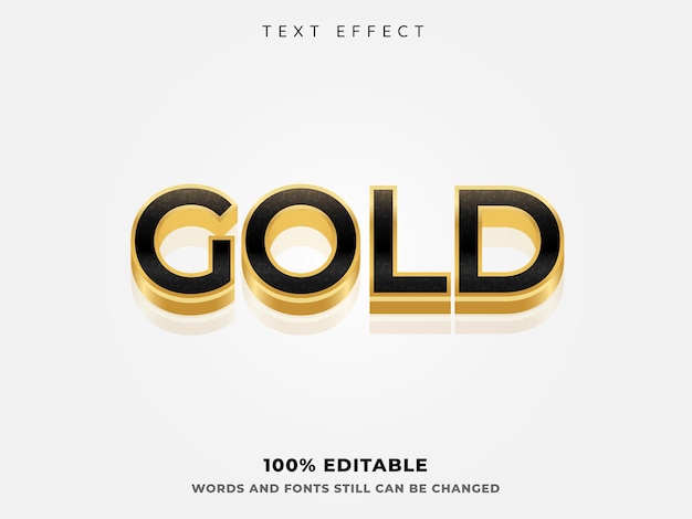 Efecto de texto de oro editable