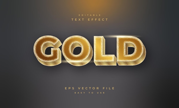 Efecto de texto de oro editable