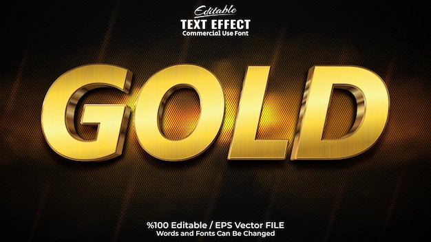 efecto de texto de oro editable