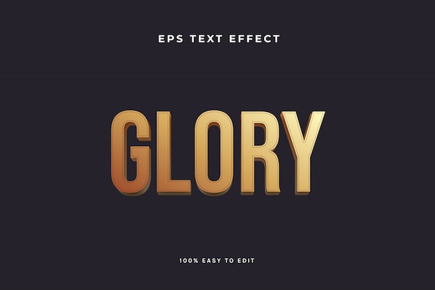 Efecto de texto de oro de gloria
