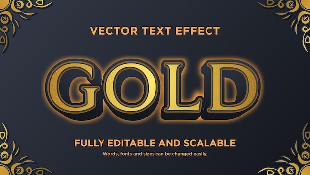 EFECTO DE TEXTO DE ORO DE LUJO EDITABLE