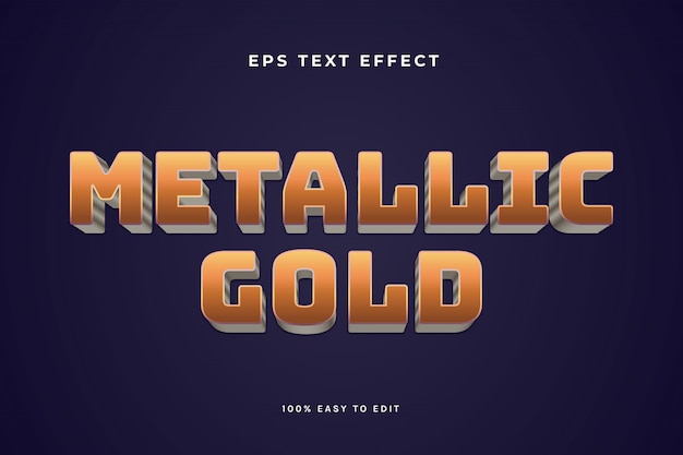 Vector efecto de texto de oro metálico