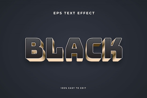 Vector efecto de texto de oro negro