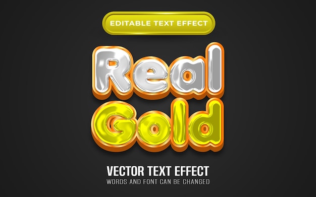 Efecto de texto de oro real con estilo dorado.