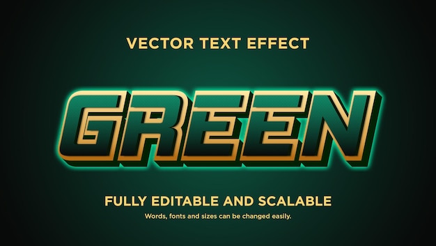 efecto de texto de oro verde editable