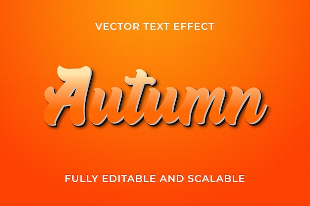 Vector efecto de texto de otoño