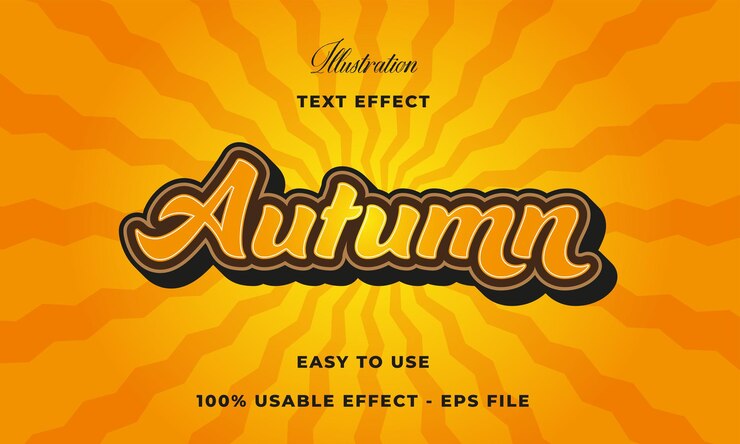 Vector efecto de texto de otoño