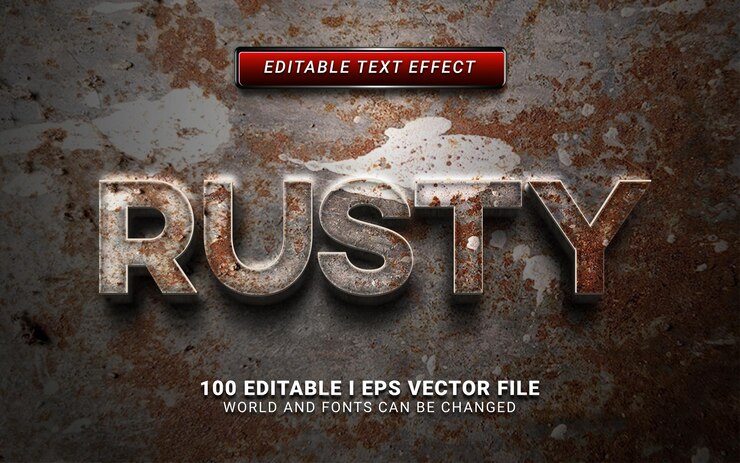 Vector efecto de texto oxidado