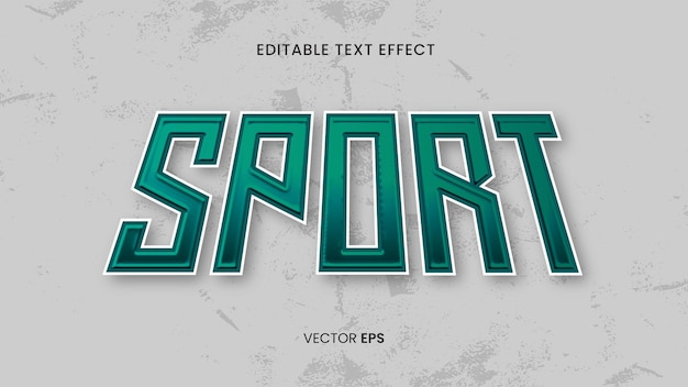 Vector efecto de texto pantalla deporte verde cromo