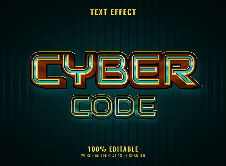 Vector efecto de texto de pantalla de hacker de código cibernético