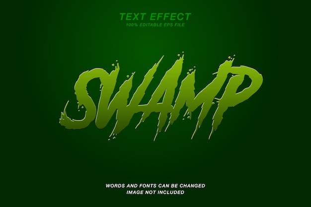 Vector efecto de texto de pantano verde