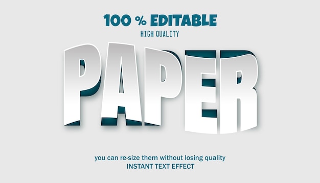 Efecto de texto en papel editable