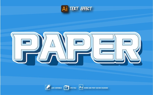 efecto de texto de papel de nota eps editable
