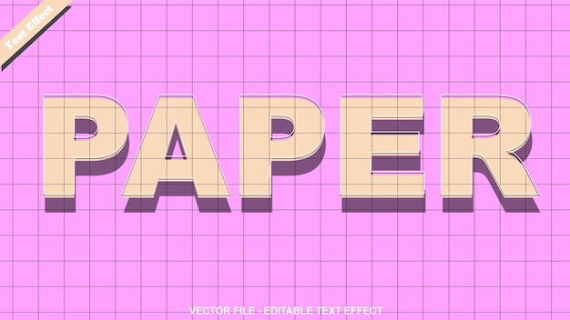 Vector efecto de texto de papel