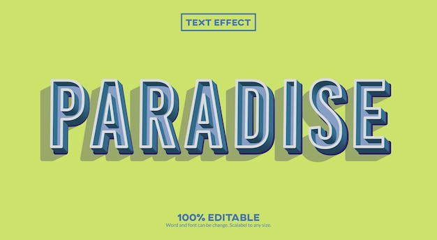 Efecto de texto paradise 3d