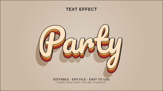 Efecto de texto PARTY listo para su uso