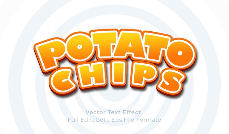 Vector efecto de texto de patatas fritas