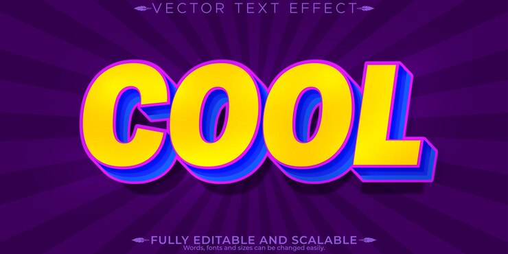 Vector efecto de texto de pegatina retro estilo de texto editable de los años 70 y 80