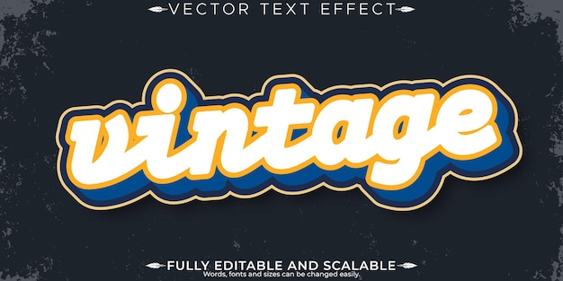 Efecto de texto de pegatina retro estilo de texto editable de los años 70 y 80