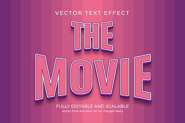 Vector el efecto de texto de la película