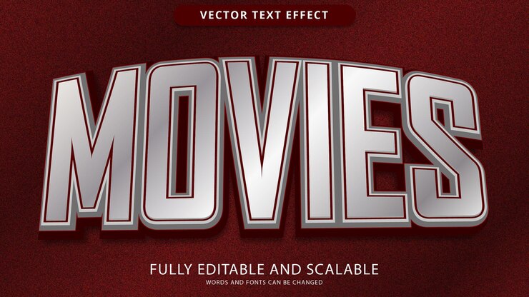 Vector efecto de texto de películas archivo eps editable