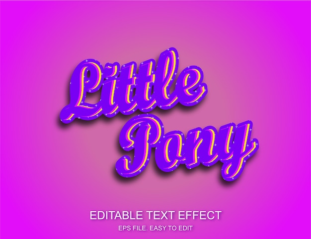 Efecto de texto pequeño pony