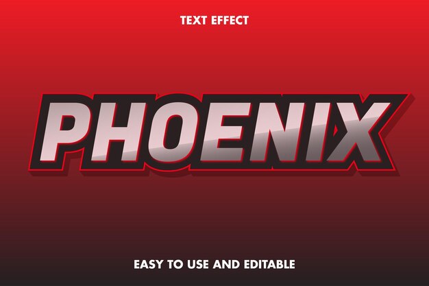Efecto de texto de Phoenix. fácil de usar y editable.