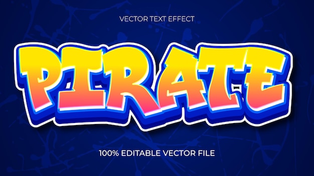 Efecto de texto pirata con spray editable y estilo de texto de pintura de graffiti