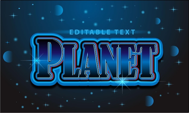 Vector efecto de texto del planeta