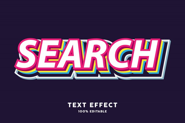 Efecto de texto plano 3D, texto editable