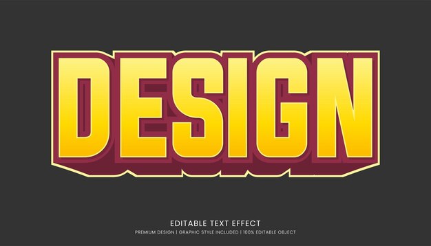 efecto de texto plantilla editable diseño vectorial estilo negrita 3d