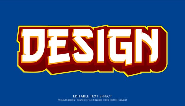 efecto de texto plantilla editable diseño vectorial estilo negrita 3d