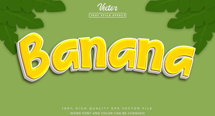 Vector efecto de texto de plátano
