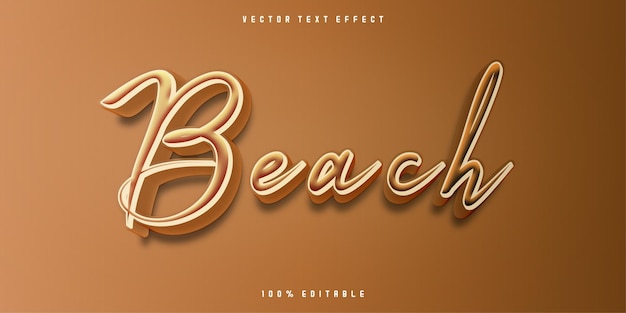 Efecto de texto de playa editable estilo de texto moderno y de titular