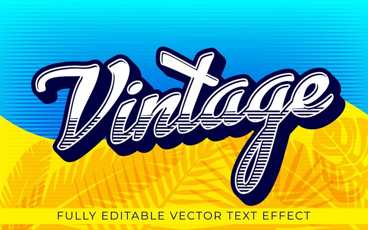 Efecto de texto de playa vintage