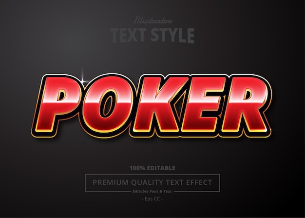 Efecto de texto de poker illustrator