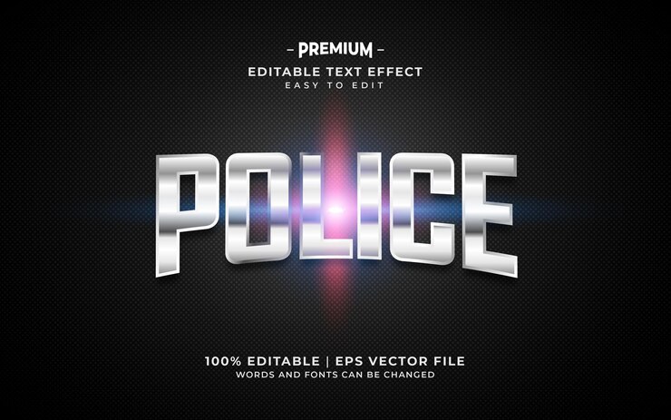 Vector efecto de texto policial
