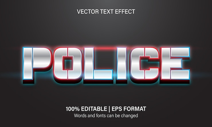 Vector efecto de texto policial