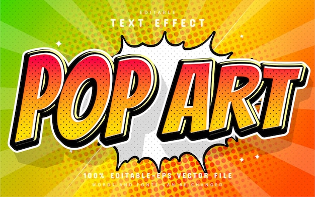 Vector efecto de texto pop art estilo cómico