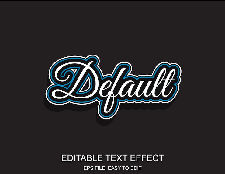 Vector efecto de texto predeterminado
