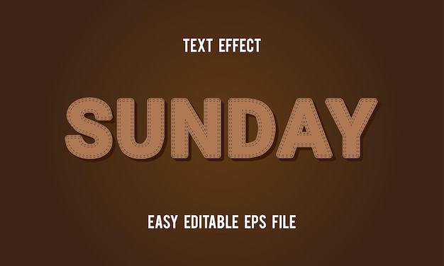 Efecto de texto Premium de domingo