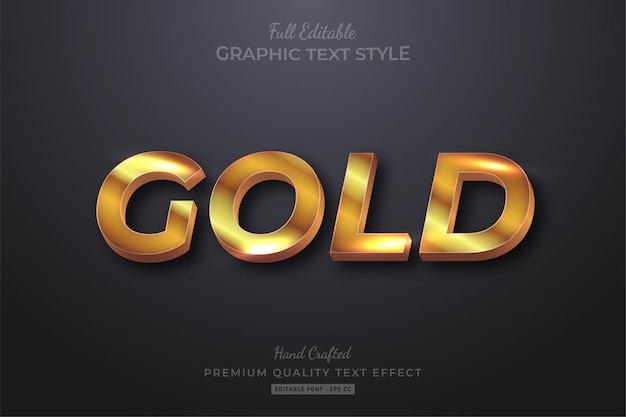 Efecto de texto premium golden glow editable