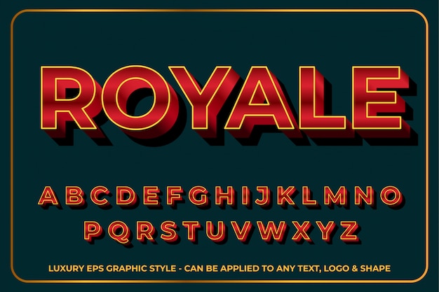 Efecto de texto premium royale