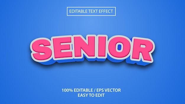 efecto de texto premium senior