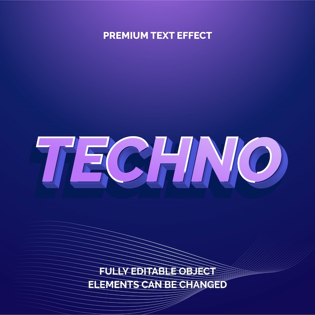 Vector efecto de texto premium techno