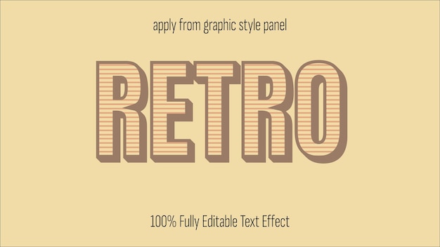 Efecto de texto premium totalmente editable retro