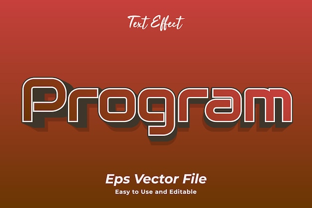 Efecto de texto del programa editable y fácil de usar vector premium