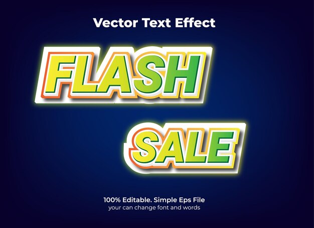 Efecto de texto de promoción de venta flash editable
