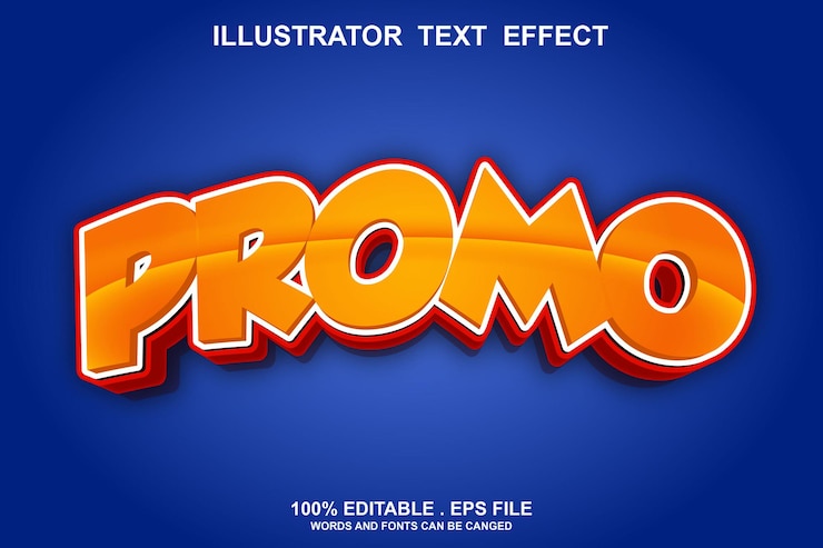 Vector efecto de texto promocional editable