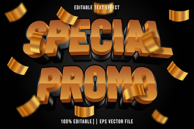 Vector efecto de texto promocional especial editable estilo de gradiente 3d